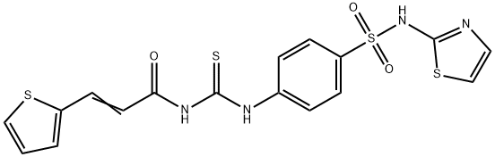 (2E)-N-{[4-(1,3-thiazol-2-ylsulfamoyl)phenyl]carbamothioyl}-3-(thiophen-2-yl)prop-2-enamide 结构式