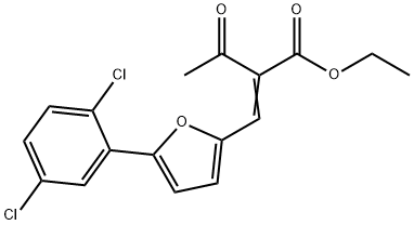 (E)-ethyl 2-((5-(2,5-dichlorophenyl)furan-2-yl)methylene)-3-oxobutanoate Structure