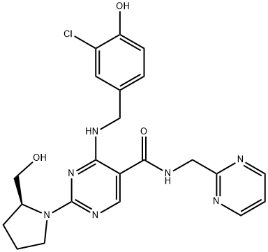 5-Pyrimidinecarboxamide, 4-[[(3-chloro-4-hydroxyphenyl)methyl]amino]-2-[(2S)-2-(hydroxymethyl)-1-pyrrolidinyl]-N-(2-pyrimidinylmethyl)-|阿伐那非杂质