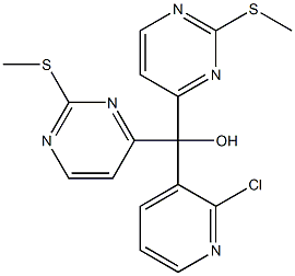 (2-Chloropyridin-3-yl)bis(2-(methylthio)pyrimidin-4-yl)methanol Struktur