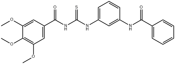 N-[[[3-[(Benzoyl)amino]phenyl]amino](thioxo)methyl]-3,4,5-trimethoxybenzamide, 330829-30-6, 结构式