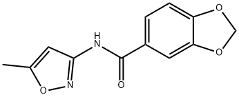 1,3-苯并二氧杂环戊烯-5-甲酰基-(5-甲基-异恶唑基)-胺,330978-53-5,结构式