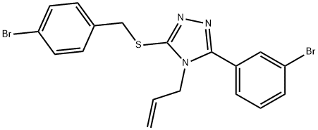 3-[(4-bromobenzyl)sulfanyl]-5-(3-bromophenyl)-4-(prop-2-en-1-yl)-4H-1,2,4-triazole 结构式