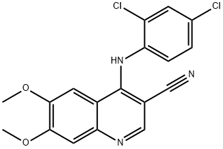 4-(2,4-dichlorophenylamino)-6,7-dimethoxyquinoline-3-carbonitrile 结构式