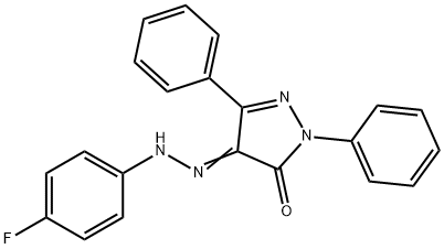 (4E)-4-[2-(4-fluorophenyl)hydrazinylidene]-2,5-diphenyl-2,4-dihydro-3H-pyrazol-3-one Structure