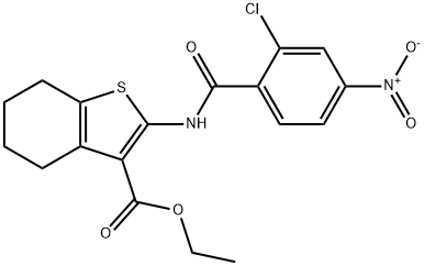 ethyl 2-(2-chloro-4-nitrobenzamido)-4,5,6,7-tetrahydrobenzo[b]thiophene-3-carboxylate Structure