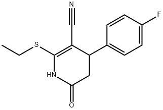 2-(ethylsulfanyl)-4-(4-fluorophenyl)-6-oxo-1,4,5,6-tetrahydropyridine-3-carbonitrile Structure