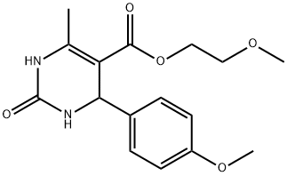 2-methoxyethyl 4-(4-methoxyphenyl)-6-methyl-2-oxo-1,2,3,4-tetrahydropyrimidine-5-carboxylate 化学構造式