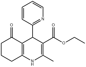 ethyl 2-methyl-5-oxo-4-(pyridin-2-yl)-1,4,5,6,7,8-hexahydroquinoline-3-carboxylate Struktur