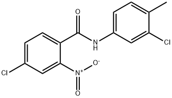 4-chloro-N-(3-chloro-4-methylphenyl)-2-nitrobenzamide 化学構造式