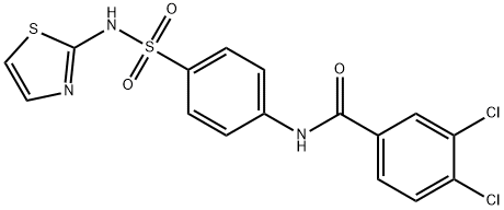 3,4-dichloro-N-[4-(1,3-thiazol-2-ylsulfamoyl)phenyl]benzamide 结构式