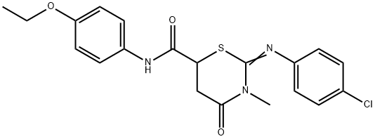 (2Z)-2-[(4-chlorophenyl)imino]-N-(4-ethoxyphenyl)-3-methyl-4-oxo-1,3-thiazinane-6-carboxamide 化学構造式