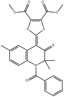 dimethyl 2-[2,2,6-trimethyl-1-(phenylcarbonyl)-3-thioxo-2,3-dihydroquinolin-4(1H)-ylidene]-1,3-dithiole-4,5-dicarboxylate,336175-57-6,结构式