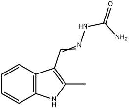 (E)-2-((2-methyl-1H-indol-3-yl)methylene)hydrazinecarboxamide 化学構造式