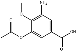 3-acetoxy-5-amino-4-methoxybenzoic acid Struktur