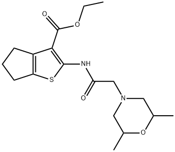 ethyl 2-(2-(2,6-dimethylmorpholino)acetamido)-5,6-dihydro-4H-cyclopenta[b]thiophene-3-carboxylate,345614-87-1,结构式