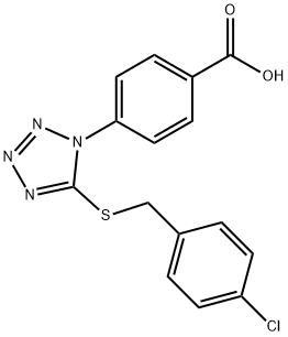 4-{5-[(4-chlorobenzyl)thio]-1H-tetraazol-1-yl}benzoic acid Struktur