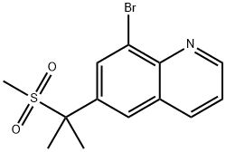 8-bromo-6-[1-methyl-1-(methylsulfonyl)ethyl]Quinoline Struktur