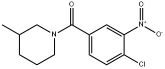 (4-chloro-3-nitrophenyl)(3-methylpiperidin-1-yl)methanone 化学構造式