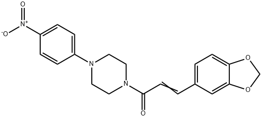 (2E)-3-(1,3-benzodioxol-5-yl)-1-[4-(4-nitrophenyl)piperazin-1-yl]prop-2-en-1-one,346726-83-8,结构式