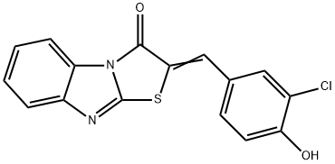 (2Z)-2-(3-chloro-4-hydroxybenzylidene)[1,3]thiazolo[3,2-a]benzimidazol-3(2H)-one,348577-29-7,结构式