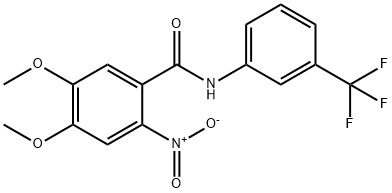 4,5-dimethoxy-2-nitro-N-[3-(trifluoromethyl)phenyl]benzamide Struktur