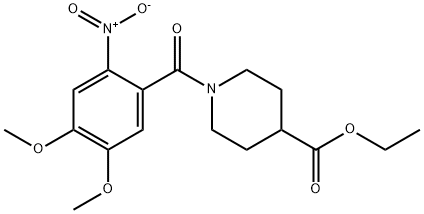 ethyl 1-[(4,5-dimethoxy-2-nitrophenyl)carbonyl]piperidine-4-carboxylate Structure