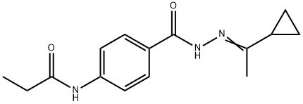 N-(4-{[2-(1-cyclopropylethylidene)hydrazino]carbonyl}phenyl)propanamide,349640-99-9,结构式