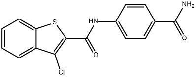 N-(4-carbamoylphenyl)-3-chloro-1-benzothiophene-2-carboxamide Structure