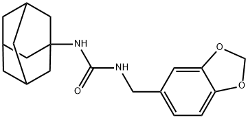 1-(1,3-benzodioxol-5-ylmethyl)-3-tricyclo[3.3.1.1~3,7~]dec-1-ylurea Struktur