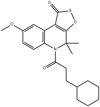 3-cyclohexyl-1-(8-methoxy-4,4-dimethyl-1-thioxo-1,4-dihydro-5H-[1,2]dithiolo[3,4-c]quinolin-5-yl)propan-1-one Structure