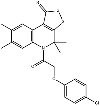 351192-68-2 2-(4-chlorophenoxy)-1-(4,4,7,8-tetramethyl-1-thioxo-1,4-dihydro-5H-[1,2]dithiolo[3,4-c]quinolin-5-yl)ethanone