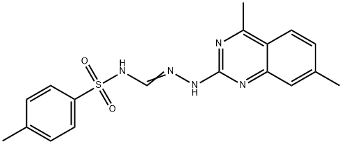 N-{(E)-amino[(4,7-dimethylquinazolin-2-yl)amino]methylidene}-4-methylbenzenesulfonamide 化学構造式