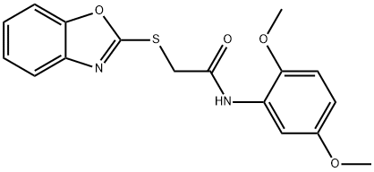 2-(1,3-benzoxazol-2-ylsulfanyl)-N-(2,5-dimethoxyphenyl)acetamide Structure