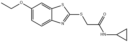 N-cyclopropyl-2-[(6-ethoxy-1,3-benzothiazol-2-yl)sulfanyl]acetamide Structure