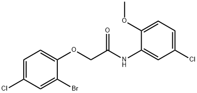 2-(2-bromo-4-chlorophenoxy)-N-(5-chloro-2-methoxyphenyl)acetamide Structure