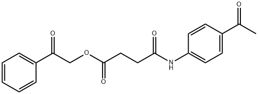 2-oxo-2-phenylethyl 4-((4-acetylphenyl)amino)-4-oxobutanoate Structure