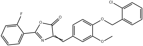 (4Z)-4-{4-[(2-chlorobenzyl)oxy]-3-methoxybenzylidene}-2-(2-fluorophenyl)-1,3-oxazol-5(4H)-one|