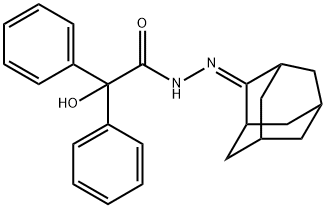 N'-(adamantan-2-ylidene)-2-hydroxy-2,2-diphenylacetohydrazide 化学構造式