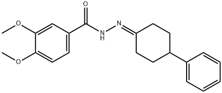 3,4-dimethoxy-N'-(4-phenylcyclohexylidene)benzohydrazide Structure