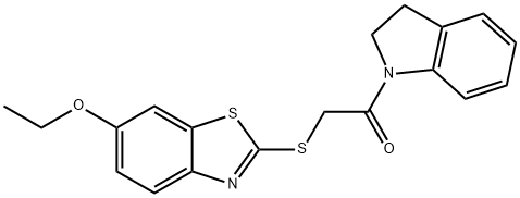 1-(2,3-dihydro-1H-indol-1-yl)-2-[(6-ethoxy-1,3-benzothiazol-2-yl)sulfanyl]ethanone Struktur