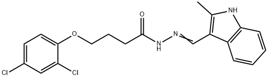 (E)-4-(2,4-dichlorophenoxy)-N'-((2-methyl-1H-indol-3-yl)methylene)butanehydrazide Structure