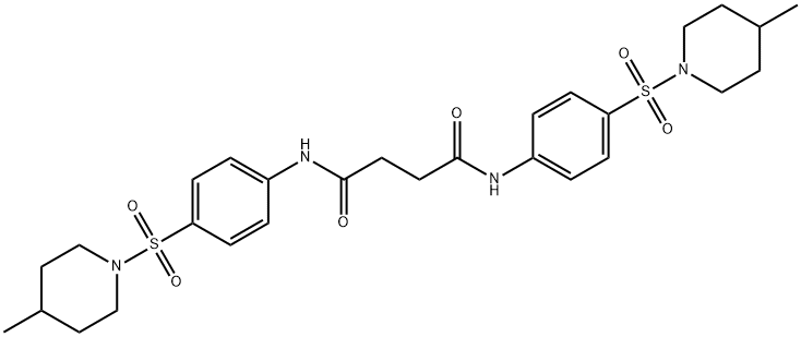 N,N'-bis{4-[(4-methylpiperidin-1-yl)sulfonyl]phenyl}butanediamide Struktur