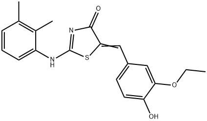 (5Z)-2-[(2,3-dimethylphenyl)amino]-5-(3-ethoxy-4-hydroxybenzylidene)-1,3-thiazol-4(5H)-one|