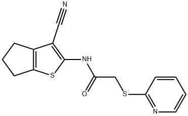 N-(3-cyano-5,6-dihydro-4H-cyclopenta[b]thiophen-2-yl)-2-(pyridin-2-ylsulfanyl)acetamide Structure