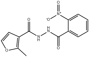 2-methyl-N'-[(2-nitrophenyl)carbonyl]furan-3-carbohydrazide 结构式
