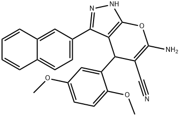 6-amino-4-(2,5-dimethoxyphenyl)-1,4-dihydro-3-(2-naphthalenyl)-pyrano[2,3-c]pyrazole-5-carbonitrile