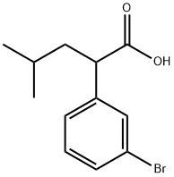 2-(3-bromophenyl)-4-methylpentanoic acid 结构式