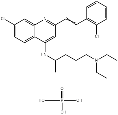 N4-(7-chloro-2-(2-chlorostyryl)quinolin-4(1H)-ylidene)-N1,N1-diethylpentane-1,4-diamine tris(phosphate) Structure