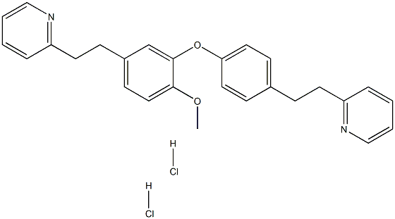 2-[2-[4-[2-methoxy-5-[2-(2-pyridyl)ethyl]phenoxy]phenyl]ethyl]pyridine dihydrochloride 化学構造式
